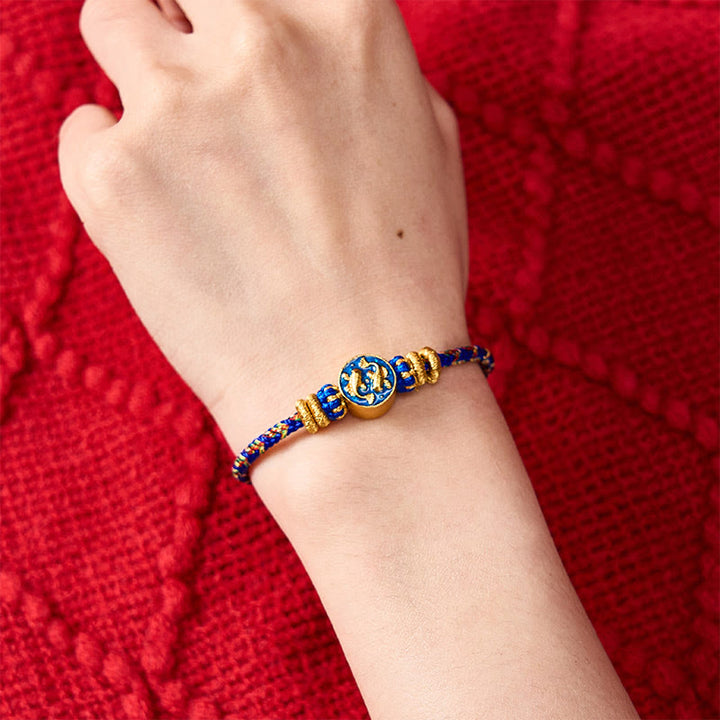 Buddha Stones Pulsera de cuerda tejida a mano con doble pez koi dorado para mayor resistencia - image 4
