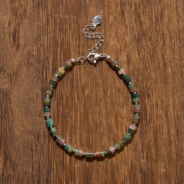 Buddha Stones Pulsera de cuentas planas de amatista, ojo de tigre, cuarzo rosa, jaspe azul moteado y obsidiana negra. - image 41