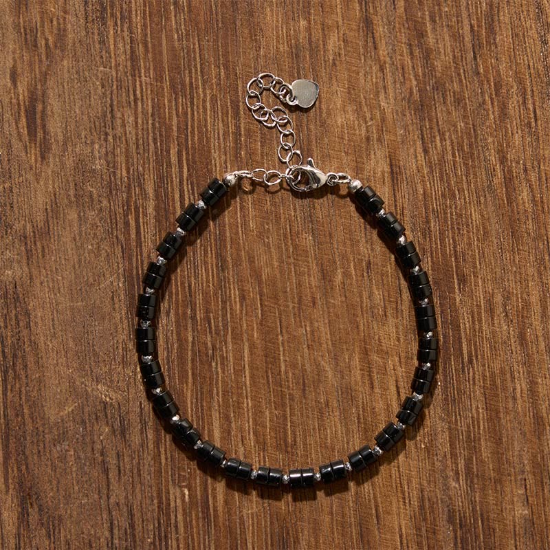 Buddha Stones Pulsera de cuentas planas de amatista, ojo de tigre, cuarzo rosa, jaspe azul moteado y obsidiana negra. - image 21
