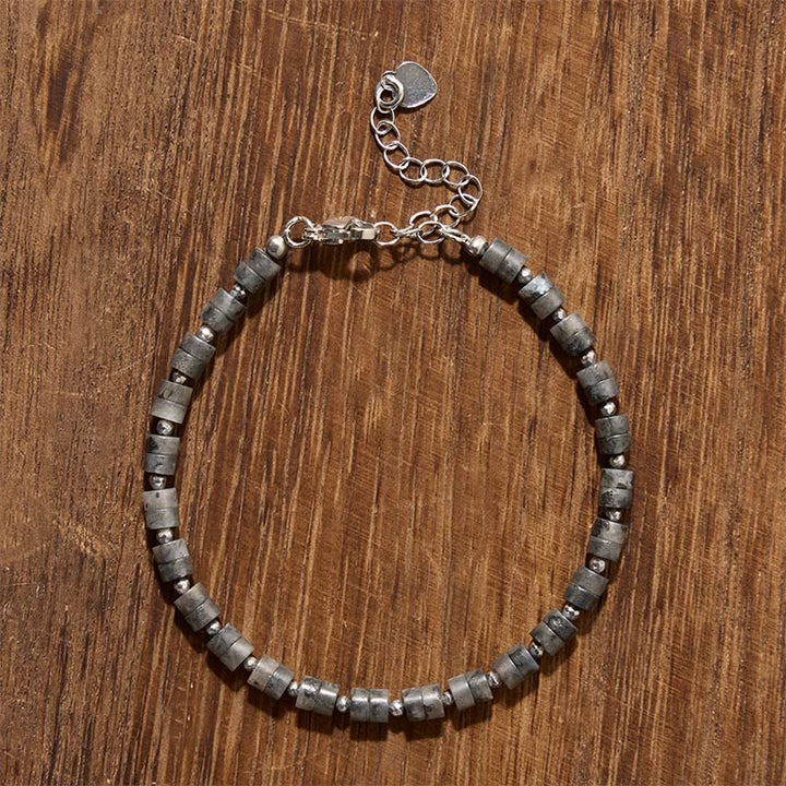 Buddha Stones Pulsera de cuentas planas de amatista, ojo de tigre, cuarzo rosa, jaspe azul moteado y obsidiana negra. - image 36