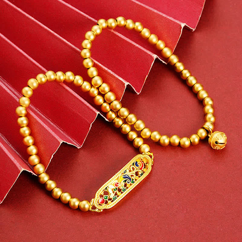 Buddha Stones Pulsera con dije de cuentas de cobre esmaltado con diseño de pavo real y autoconfianza - image 9