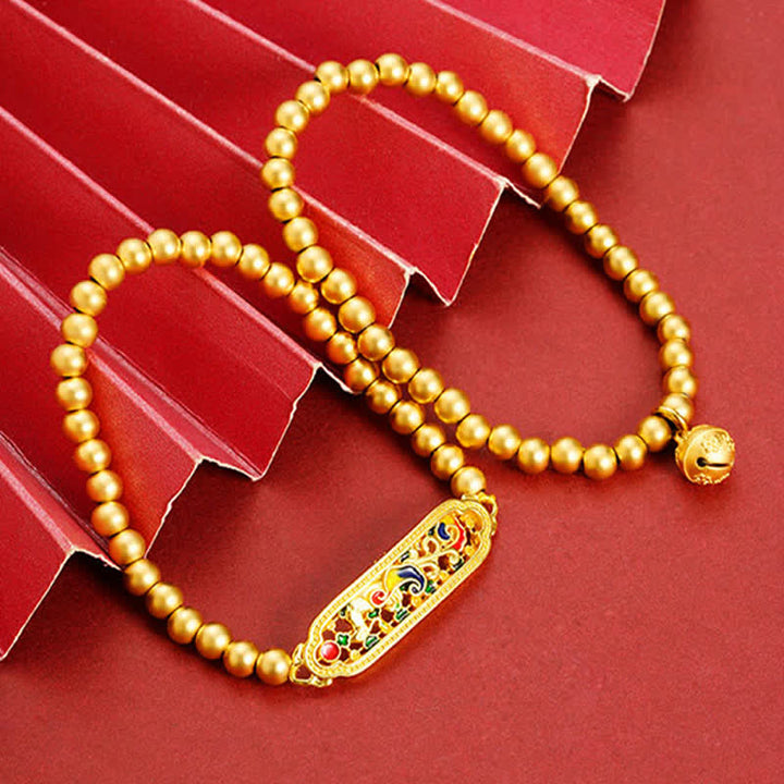Buddha Stones Pulsera con dije de cuentas de cobre esmaltado con diseño de pavo real y autoconfianza - image 9