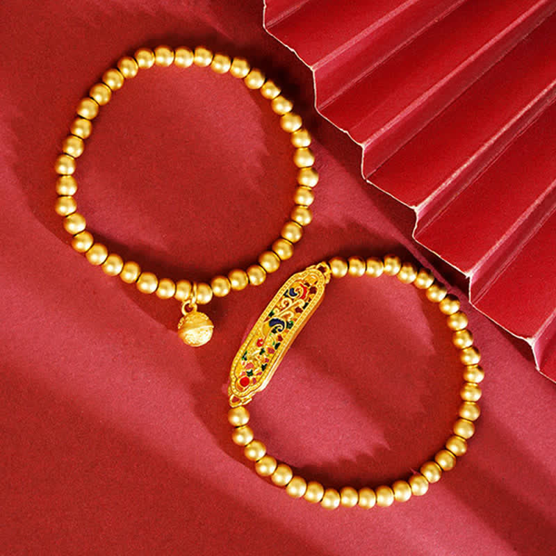 Buddha Stones Pulsera con dije de cuentas de cobre esmaltado con diseño de pavo real y autoconfianza - image 4
