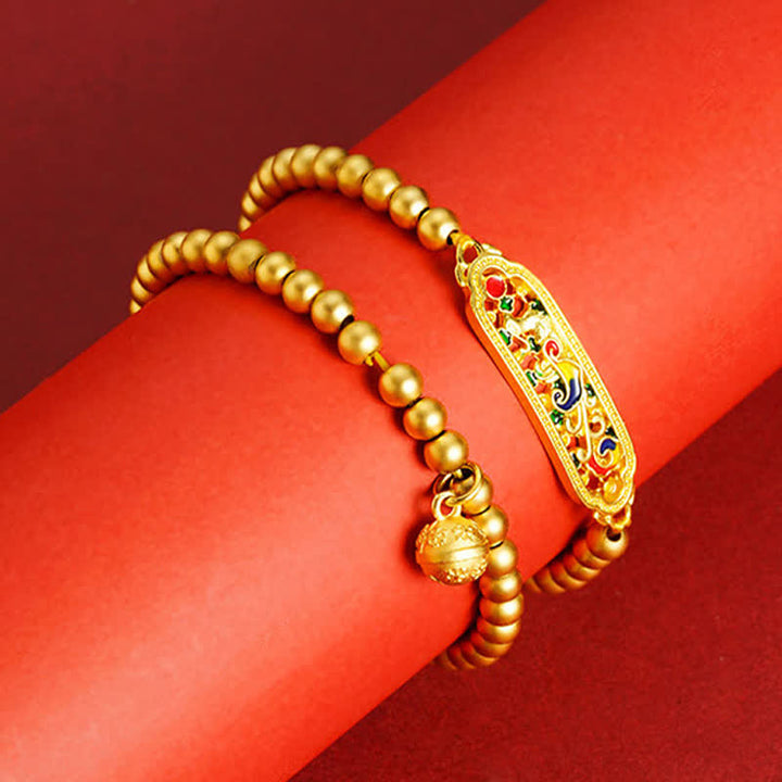 Buddha Stones Pulsera con dije de cuentas de cobre esmaltado con diseño de pavo real y autoconfianza - image 10