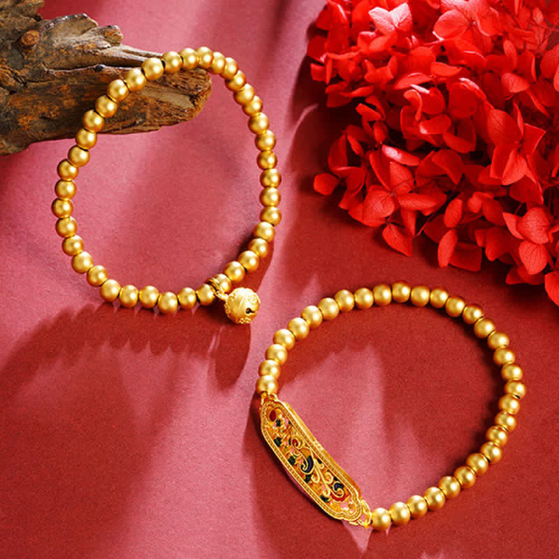 Buddha Stones Pulsera con dije de cuentas de cobre esmaltado con diseño de pavo real y autoconfianza - image 3