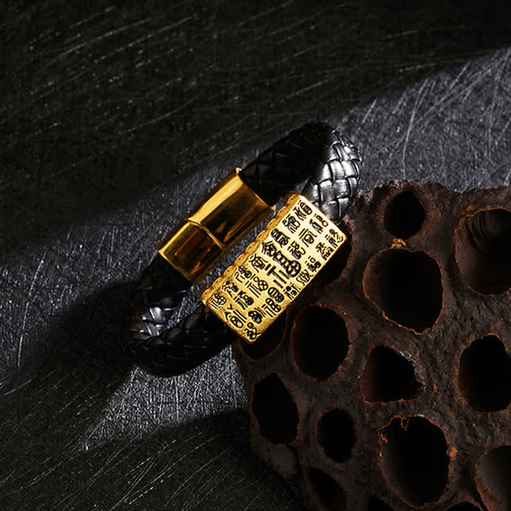 Buddha Stones Pulsera de cuero trenzado con el carácter Pi Xiu Fu para atraer la riqueza - Personaje Fu - image 13