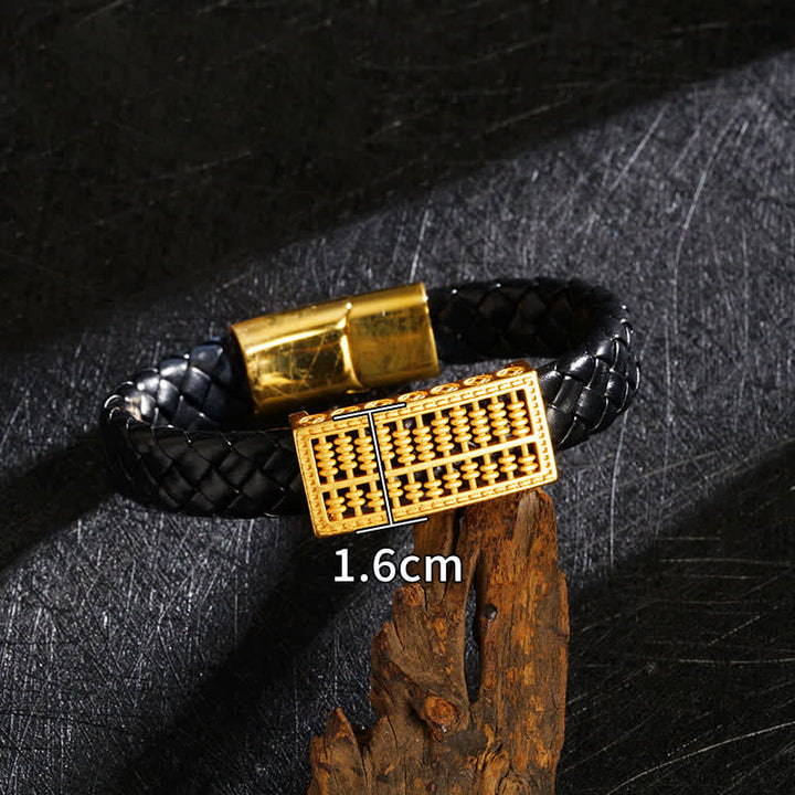 Buddha Stones Pulsera de cuero trenzado con el carácter Pi Xiu Fu para atraer la riqueza - image 11