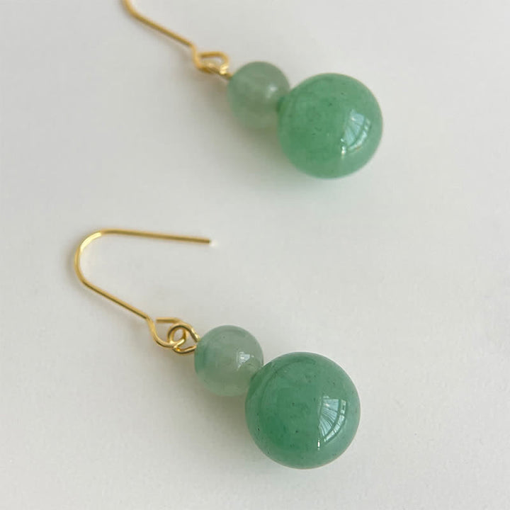 Buddha Stones Pendientes colgantes de aventurina verde con forma de gota de la suerte. - image 3