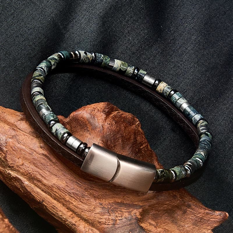Buddha Stones Pulsera de cuero de doble vuelta Lapislázuli Truth - image 12