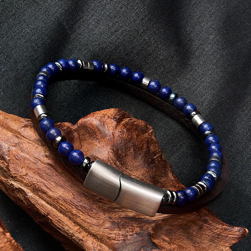 Buddha Stones Pulsera de cuero de doble vuelta Lapislázuli Truth - image 20