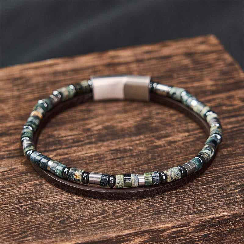 Buddha Stones Pulsera de cuero de doble vuelta Lapislázuli Truth - image 10