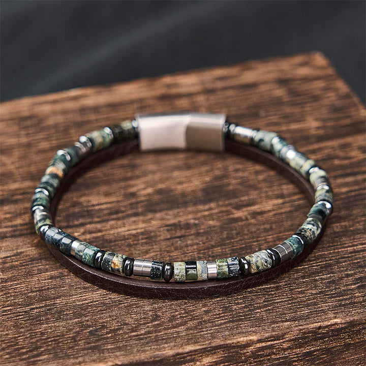 Buddha Stones Pulsera de cuero de doble vuelta Lapislázuli Truth - image 10