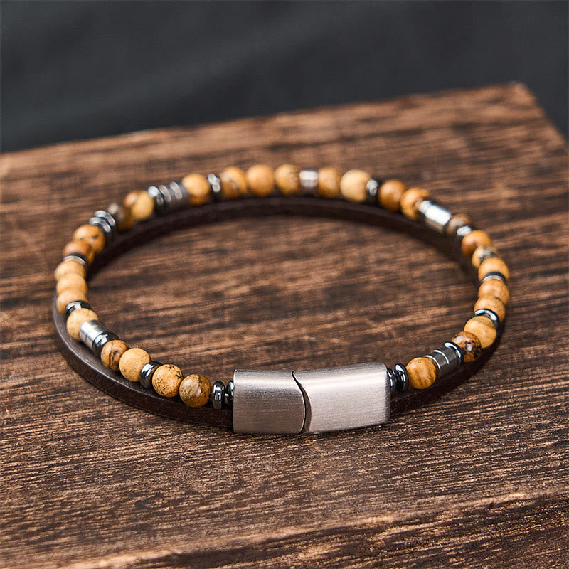 Buddha Stones Pulsera de cuero de doble vuelta Lapislázuli Truth - image 26