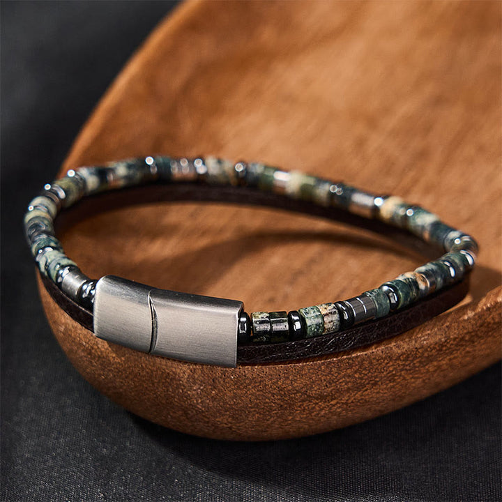 Buddha Stones Pulsera de cuero de doble vuelta Lapislázuli Truth - image 9