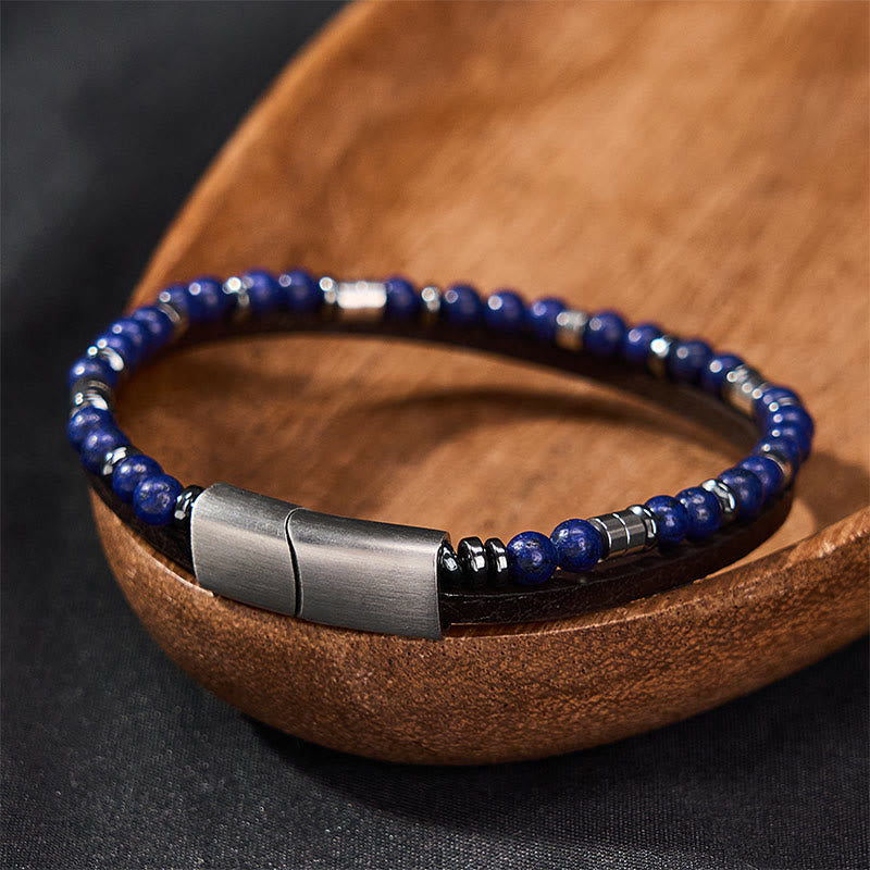 Buddha Stones Pulsera de cuero de doble vuelta Lapislázuli Truth - image 17