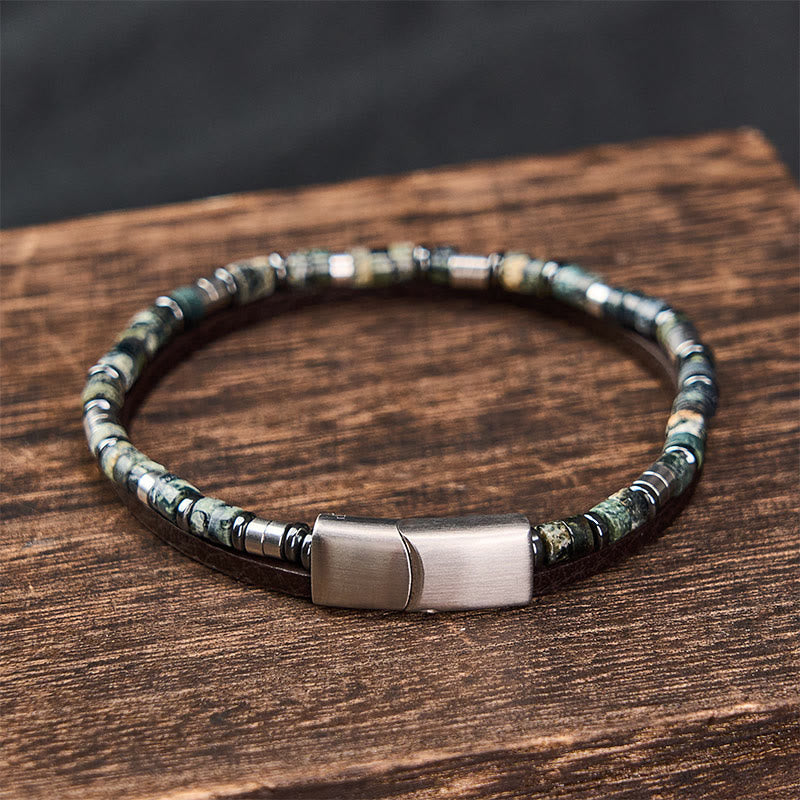 Buddha Stones Pulsera de cuero de doble vuelta Lapislázuli Truth - image 11