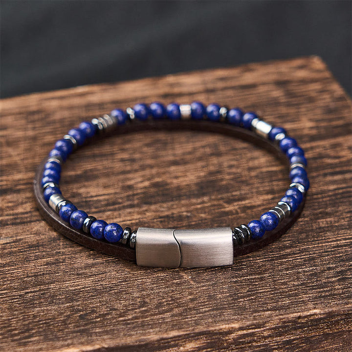 Buddha Stones Pulsera de cuero de doble vuelta Lapislázuli Truth - image 19