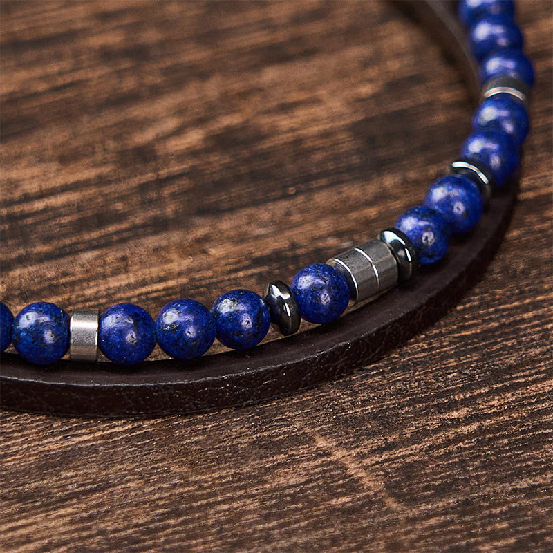 Buddha Stones Pulsera de cuero de doble vuelta Lapislázuli Truth - image 21