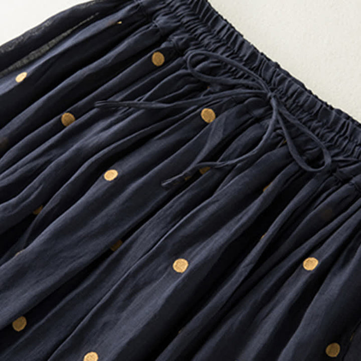 Falda plisada para mujer con estampado de puntos vintage artísticos y Buddha Stones - image 16
