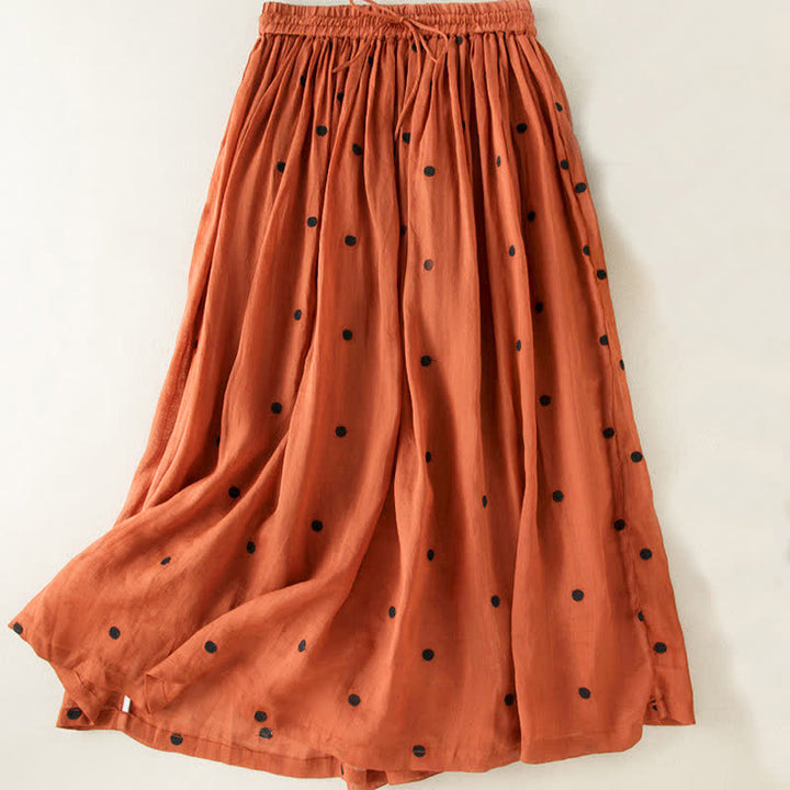 Falda plisada para mujer con estampado de puntos vintage artísticos y Buddha Stones - Chocolate - US8-10，UK/AU12-14，EU40-42 (2XL) - image 29