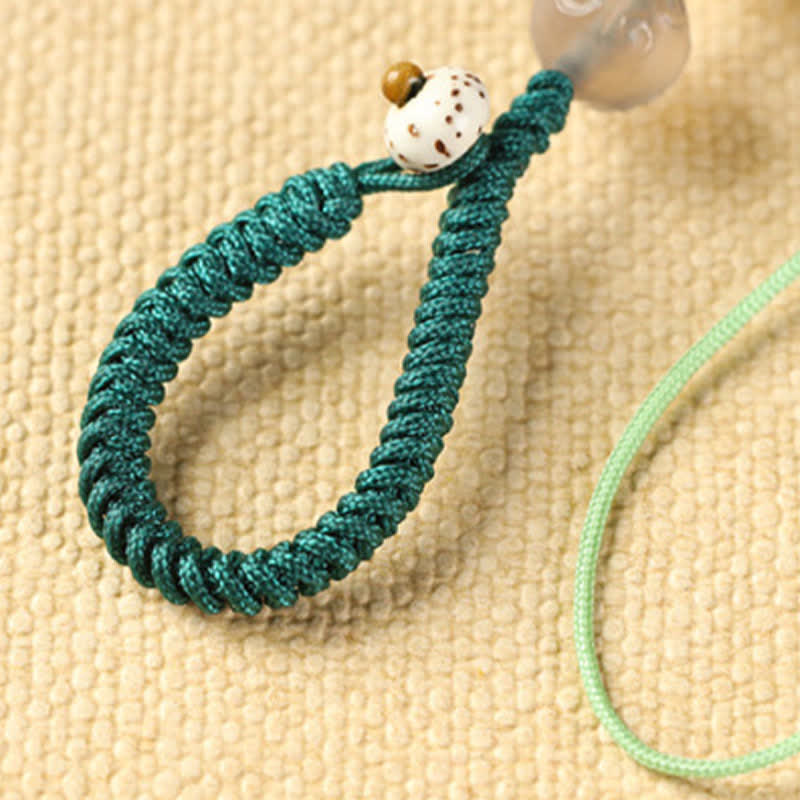 Buddha Stones Llaveros relajantes de sándalo verde con forma de gato, tejidos a mano. - image 14