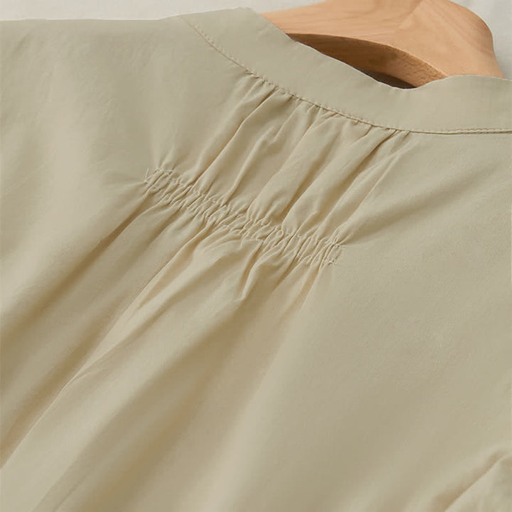 Camisa de mujer de manga tres cuartos con diseño de Buddha Stones y botones con cordones. - image 12