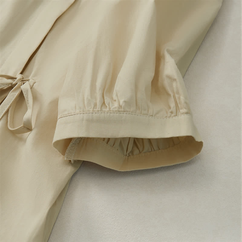 Camisa de mujer de manga tres cuartos con diseño de Buddha Stones y botones con cordones. - image 15