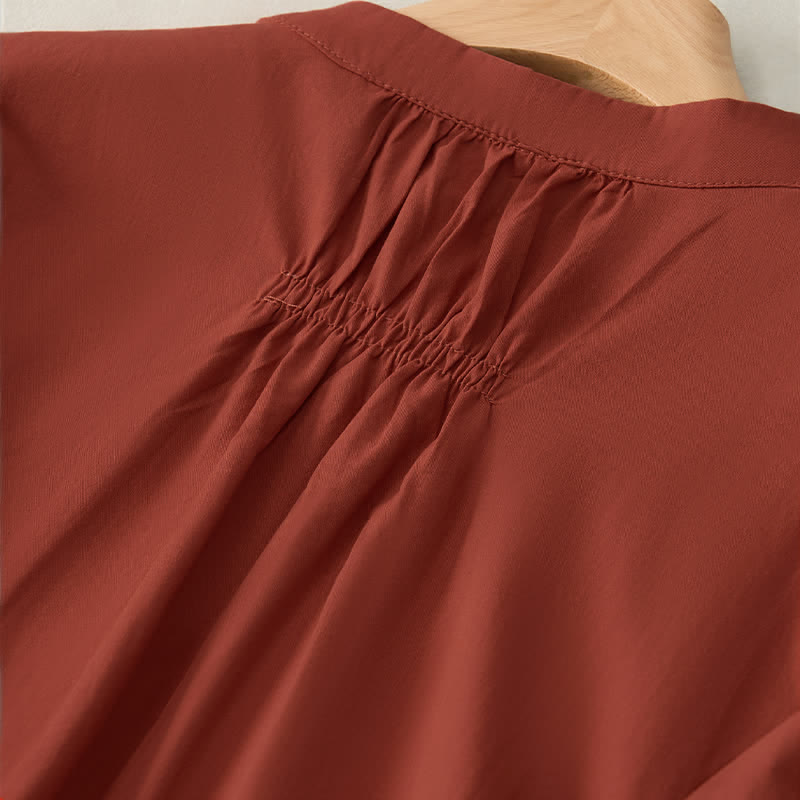 Camisa de mujer de manga tres cuartos con diseño de Buddha Stones y botones con cordones. - image 21