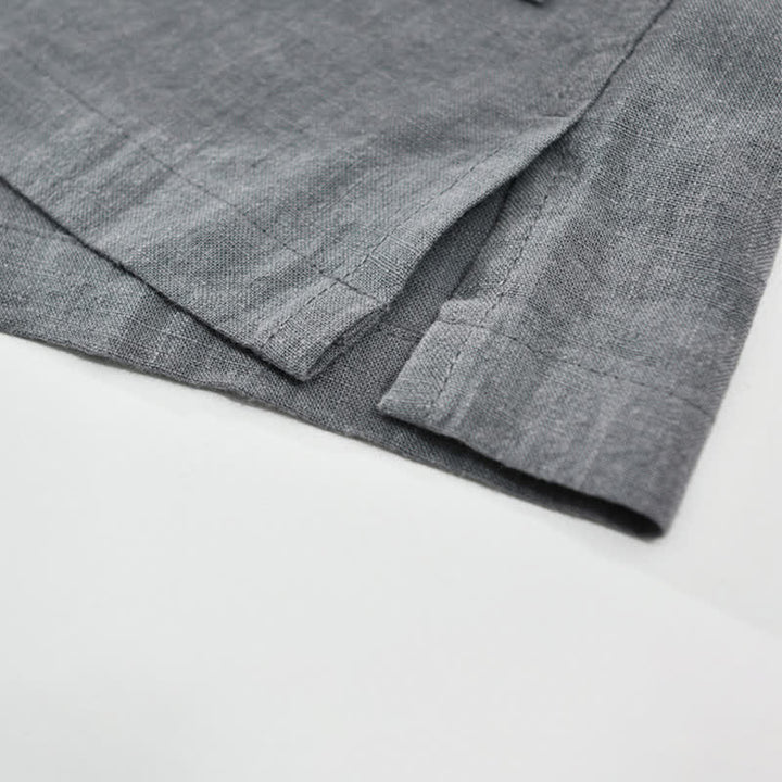 Buddha Stones Camisas de manga corta para hombre, estilo casual de verano, con cuello mandarín, botones y bolsillos. - image 11