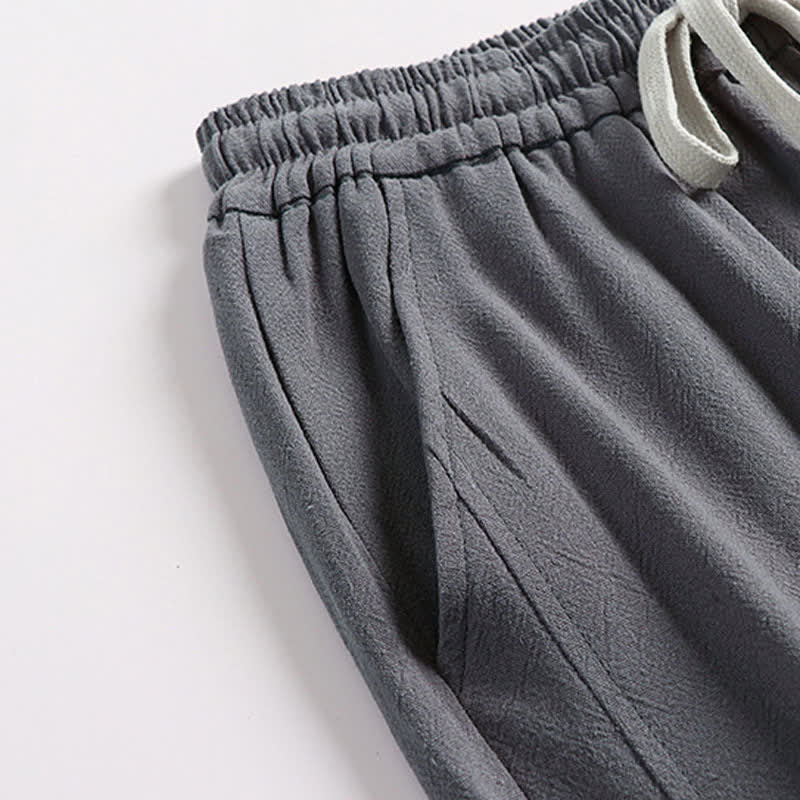 Buddha Stones Conjunto de 2 piezas de ropa de meditación estilo Tang de verano con botones de rana, camisa sin mangas de lino con cuello en V y pantalones, ropa de meditación para hombre con bolsillos. - image 10