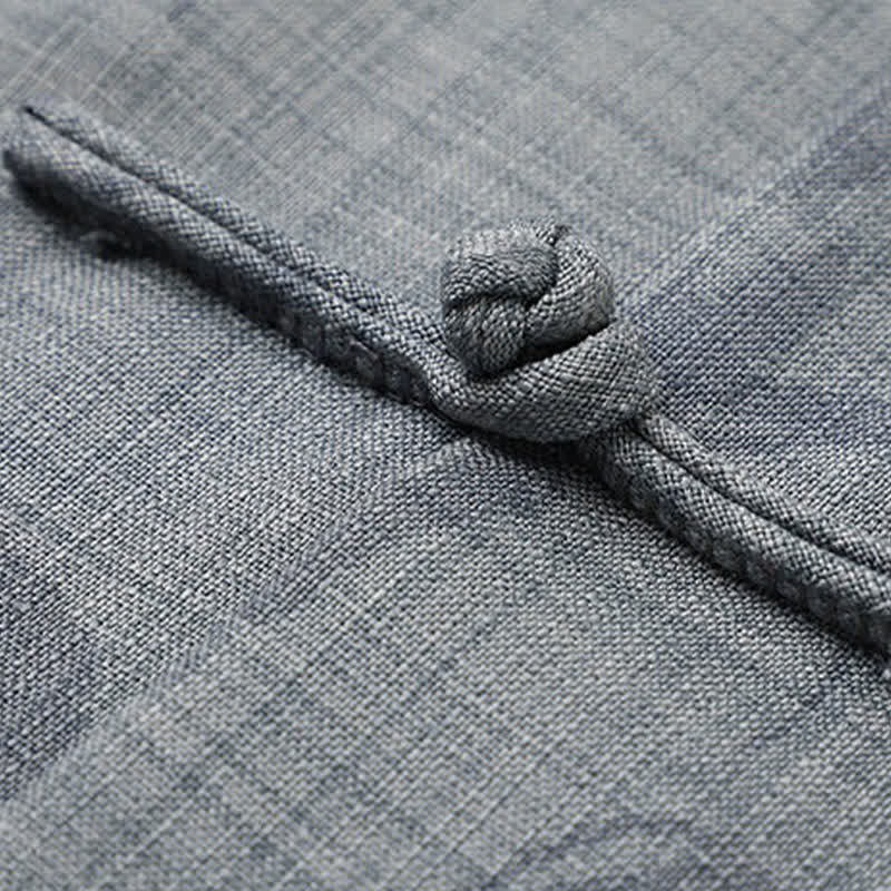 Buddha Stones Conjunto de 2 piezas: Camisa y pantalón de manga corta estilo Tang, informal, con botones de rana, cuello mandarín y estampado de caballo, para hombre, ideal para meditación, con bolsillos. - image 7