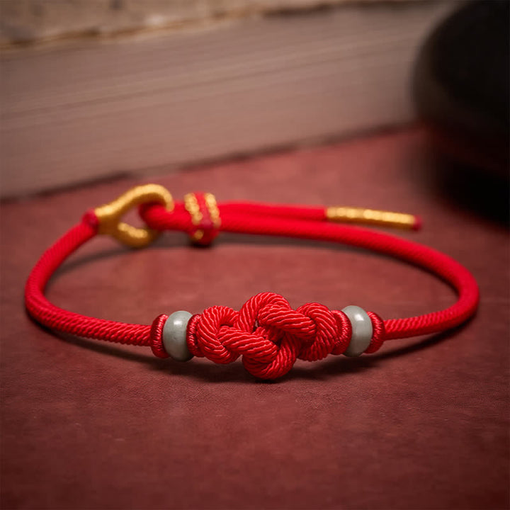 Buddha Stones Pulsera de protección con nudo Ruyi de hilo rojo - Cuerda roja - image 0
