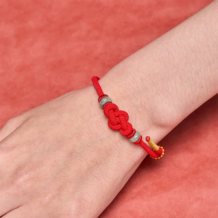 Buddha Stones Pulsera de protección con nudo Ruyi de hilo rojo - image 6
