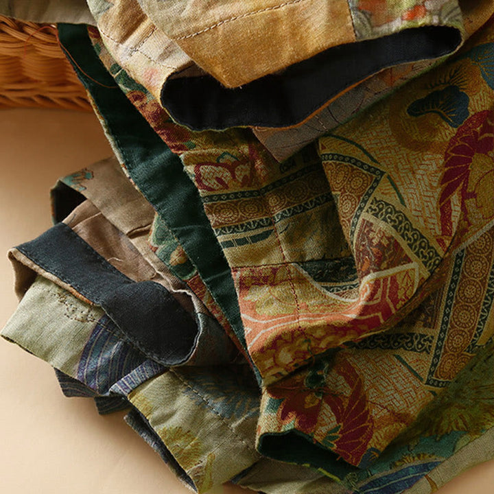 Pantalones harem para mujer con diseño retro informal de Buddha Stones y botones de rana chinos, con bolsillos. - image 20