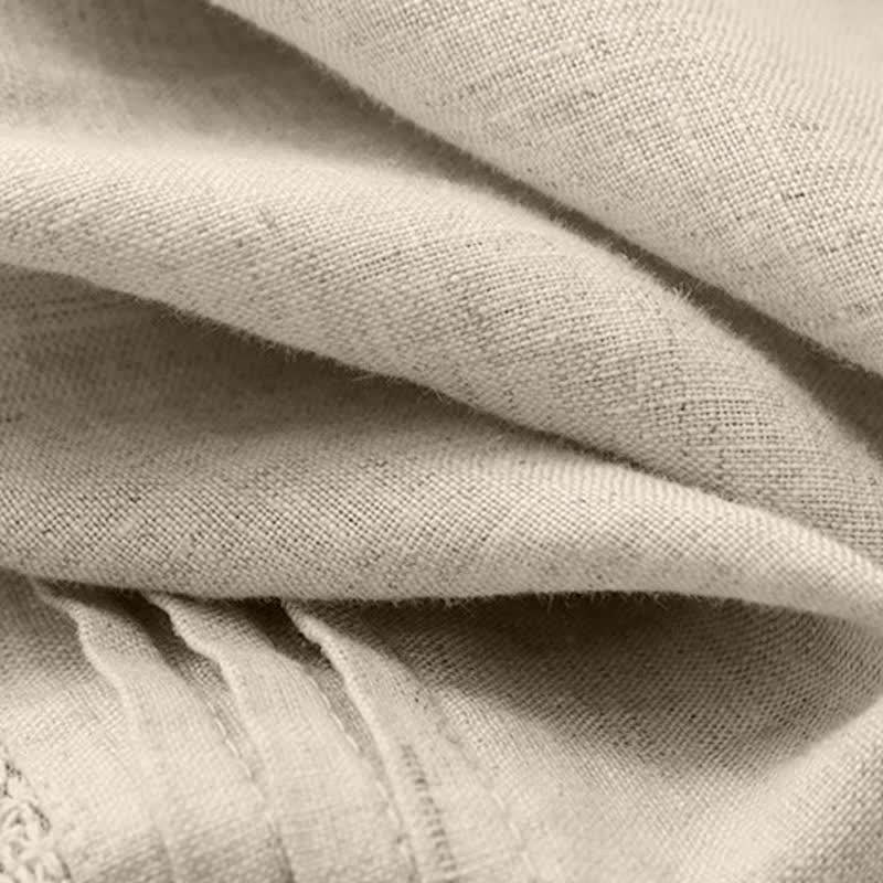 Buddha Stones Camiseta sin mangas vintage informal de verano con estampado geométrico, bajo hueco, botones en la espalda y bolsillo de parche. - image 38