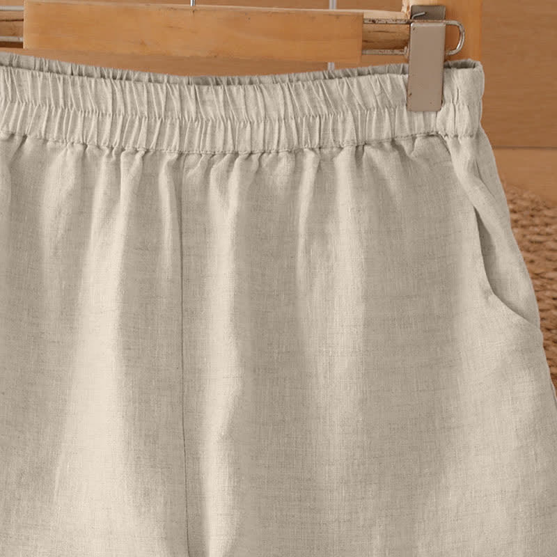 Buddha Stones Pantalones de mujer informales de verano, minimalistas, geométricos, con bajo calado y tobillo ancho. - image 34