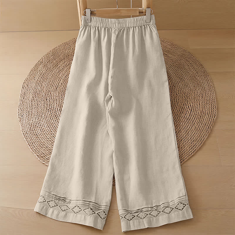 Buddha Stones Pantalones de mujer informales de verano, minimalistas, geométricos, con bajo calado y tobillo ancho. - image 32