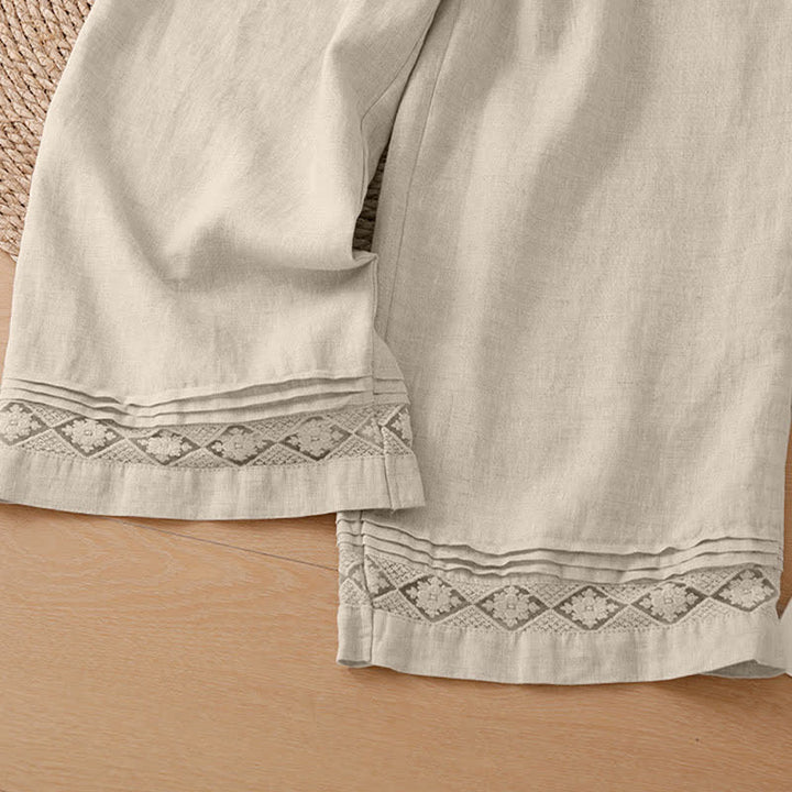 Buddha Stones Camiseta sin mangas vintage informal de verano con estampado geométrico, bajo hueco, botones en la espalda y bolsillo de parche. - image 43