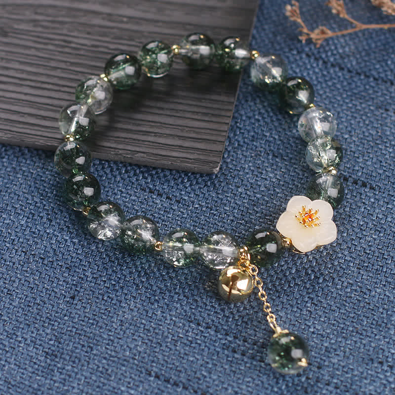 Buddha Stones Pulsera con dije de flor de jade blanco fantasma verde para atraer la riqueza - image 11