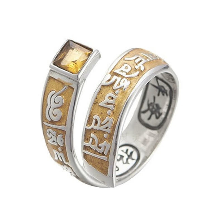 Buddha Stones Anillo ajustable tibetano de cobre con la sabiduría de conexión a tierra Om Mani Padme Hum. - image 9