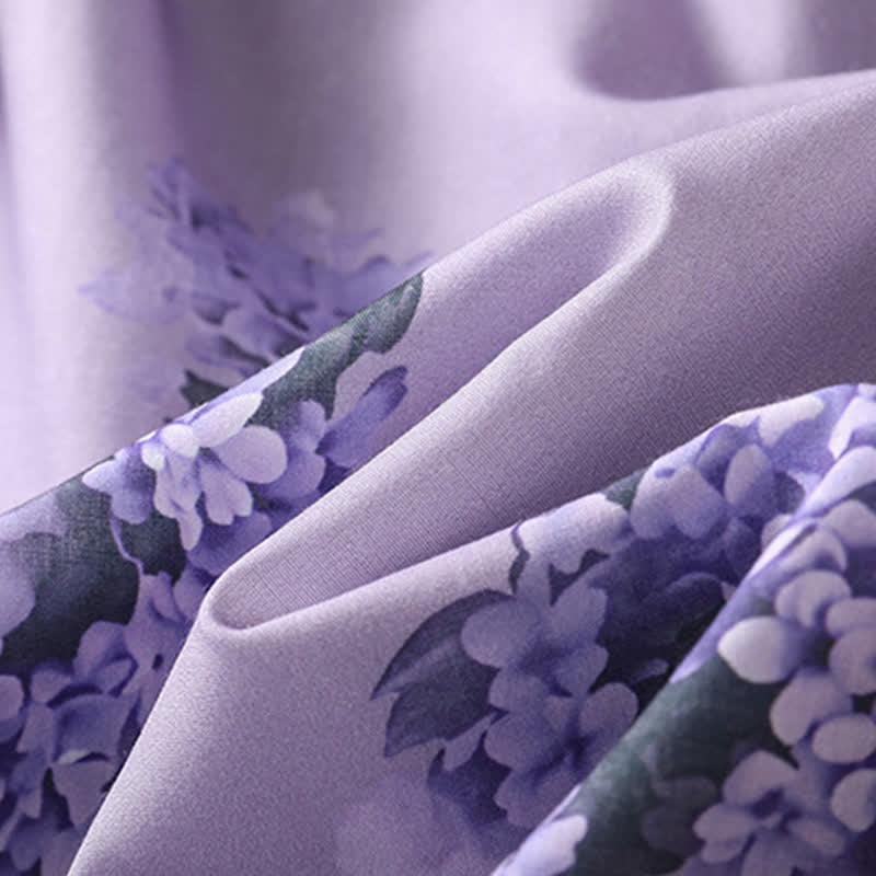 Buddha Stones Vestido de verano informal elegante con cordón ajustable y estampado floral, manga corta y bolsillo. - image 12