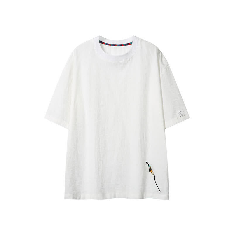Buddha Stones Camisetas de manga corta para hombre, estilo bohemio informal de verano con cordón ajustable. - Blanco - US/UK/AU46, EU56 (5XL) - image 14