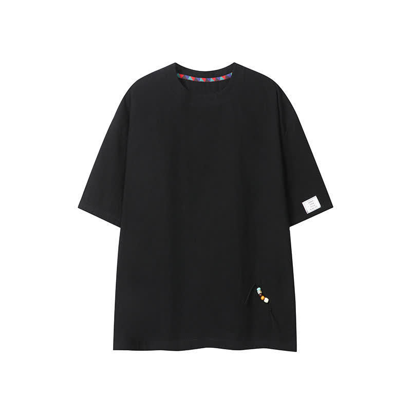 Buddha Stones Camisetas de manga corta para hombre, estilo bohemio informal de verano con cordón ajustable. - Negro - US/UK/AU46, EU56 (5XL) - image 12