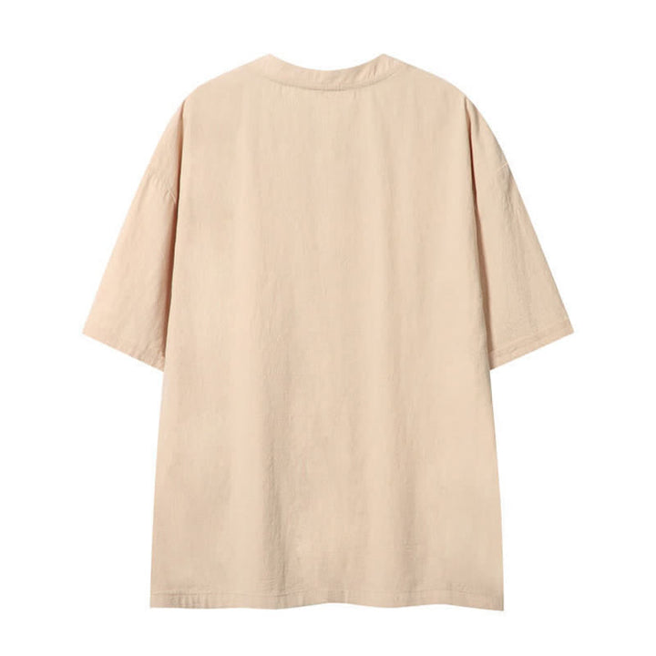 Buddha Stones Camisetas de manga corta para hombre, estilo bohemio informal de verano con cordón ajustable. - image 1