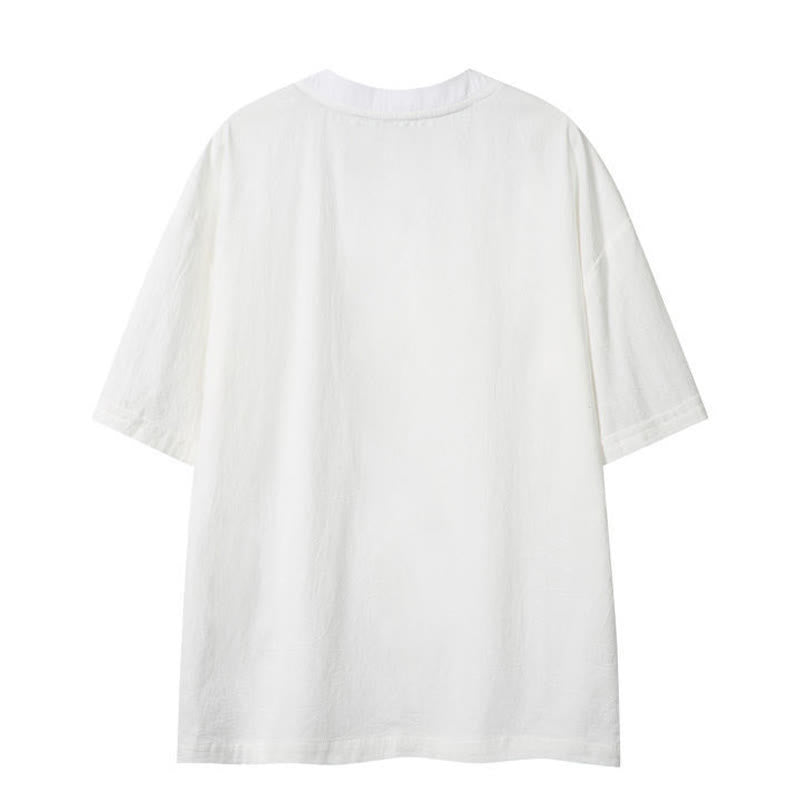 Buddha Stones Camisetas de manga corta para hombre, estilo bohemio informal de verano con cordón ajustable. - image 15