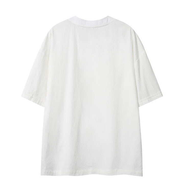 Buddha Stones Camisetas de manga corta para hombre, estilo bohemio informal de verano con cordón ajustable. - image 15