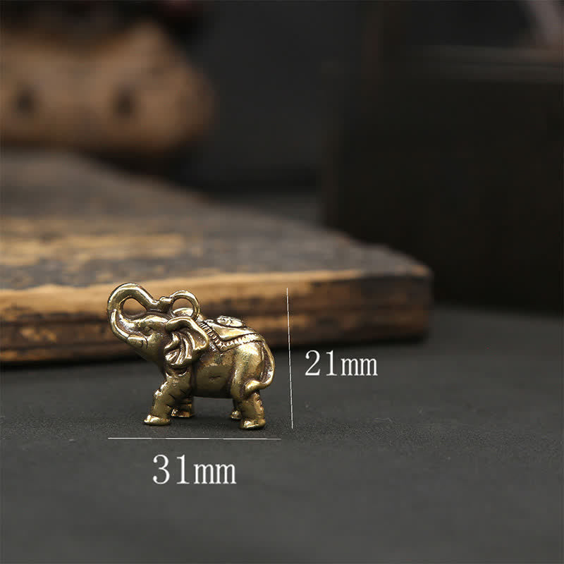 Buddha Stones Llaveros de sabiduría Pi Xiu con forma de elefante de latón y cinco monedas del emperador. - image 18