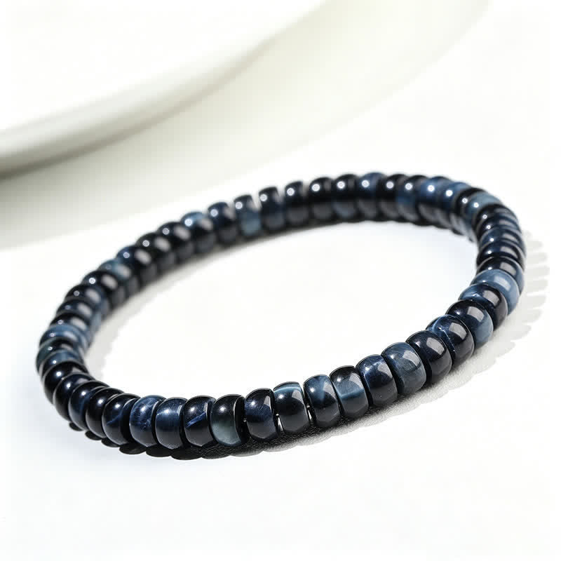 Buddha Stones Pulsera de cuentas positivas con ojo de tigre azul - image 1