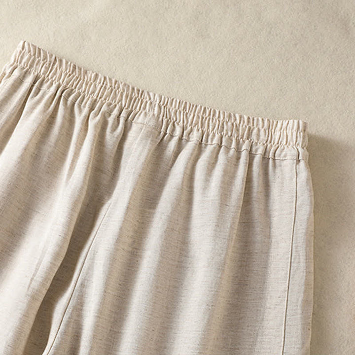 Buddha Stones Pantalones capri lisos de estilo bohemio informal de verano para mujer, de pierna recta y con bolsillos. - image 9