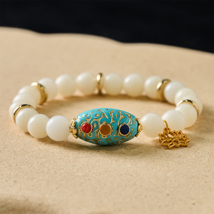 Buddha Stones Pulsera de la Iluminación con Loto Turquesa y Semilla de Bodhi - image 3